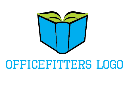tilted open hardcover book logo