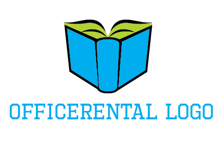 tilted open hardcover book logo