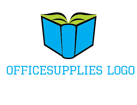 tilted open hardcover book logo
