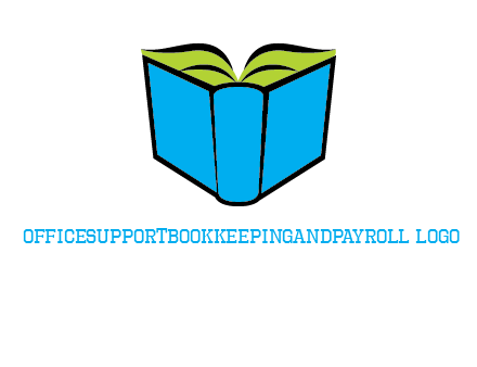 tilted open hardcover book logo