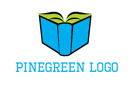 tilted open hardcover book logo