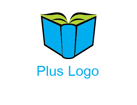 tilted open hardcover book logo