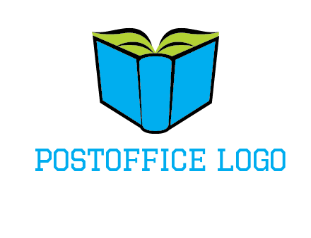 tilted open hardcover book logo