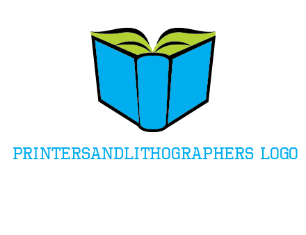 tilted open hardcover book logo