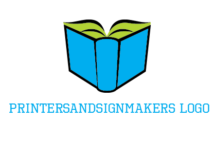 tilted open hardcover book logo