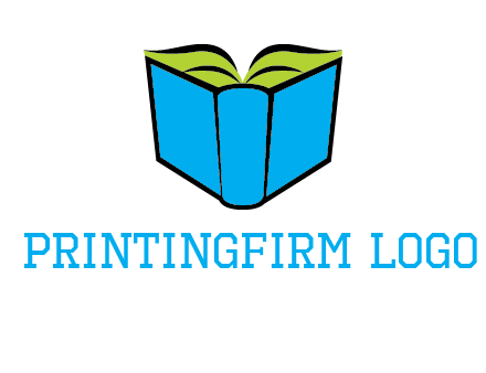 tilted open hardcover book logo
