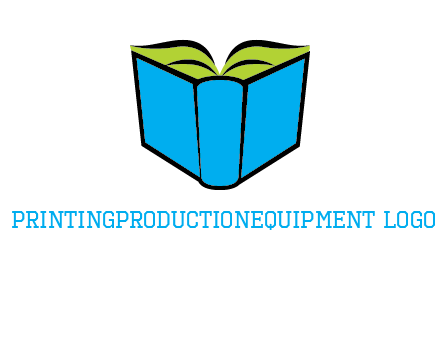 tilted open hardcover book logo