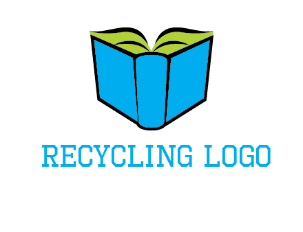 tilted open hardcover book logo