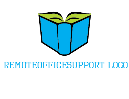 tilted open hardcover book logo
