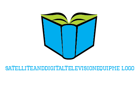 tilted open hardcover book logo