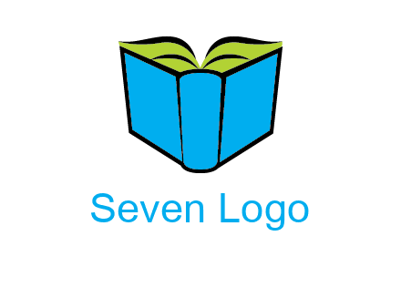 tilted open hardcover book logo
