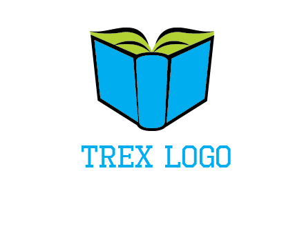 tilted open hardcover book logo