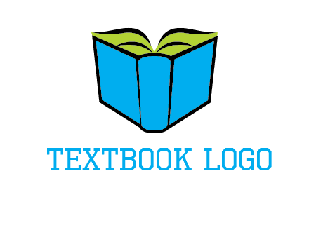 tilted open hardcover book logo