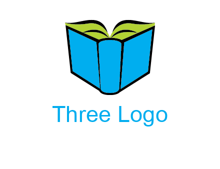 tilted open hardcover book logo