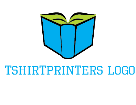 tilted open hardcover book logo