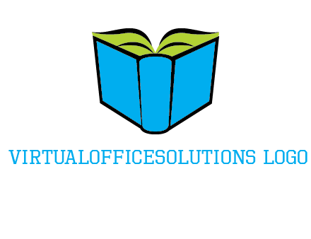 tilted open hardcover book logo