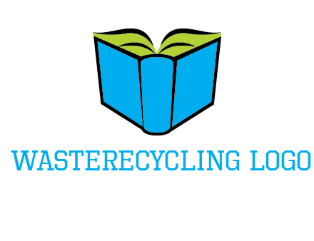 tilted open hardcover book logo