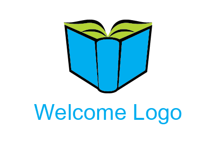 tilted open hardcover book logo