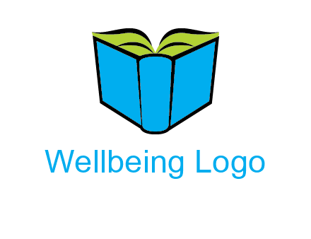 tilted open hardcover book logo