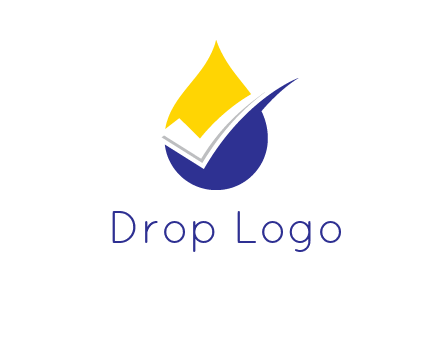 check mark inside liquid drop icon