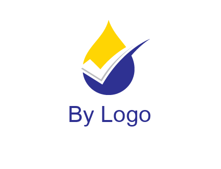 check mark inside liquid drop icon