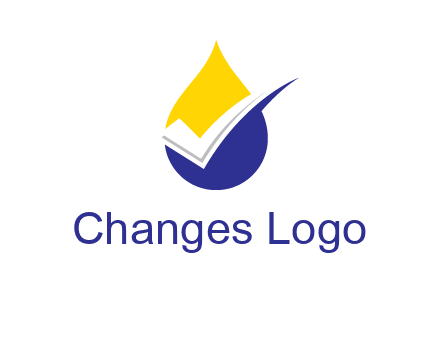 check mark inside liquid drop icon