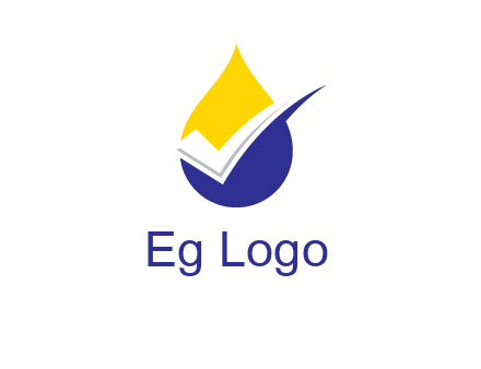 check mark inside liquid drop icon
