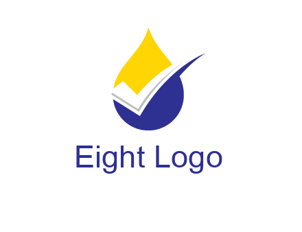 check mark inside liquid drop icon