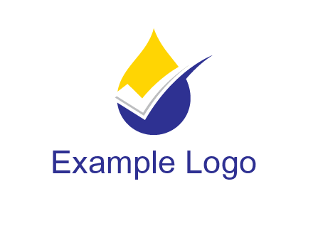 check mark inside liquid drop icon