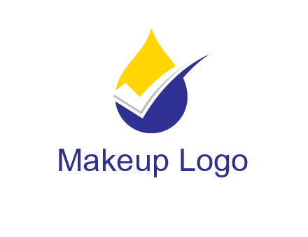 check mark inside liquid drop icon