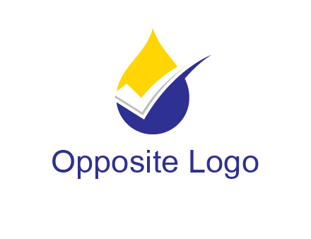 check mark inside liquid drop icon