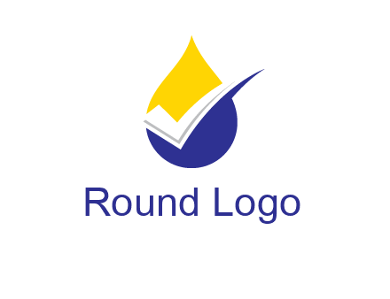 check mark inside liquid drop icon