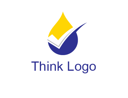 check mark inside liquid drop icon