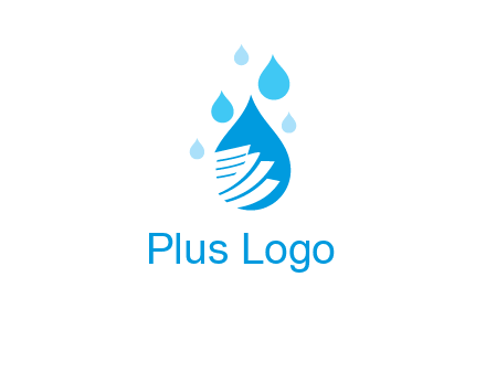 papers in large water drop surrounded by droplets graphic