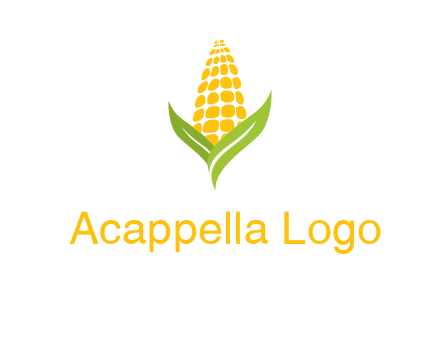 corn on the cob with leaves agriculture logo
