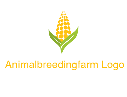 corn on the cob with leaves agriculture logo