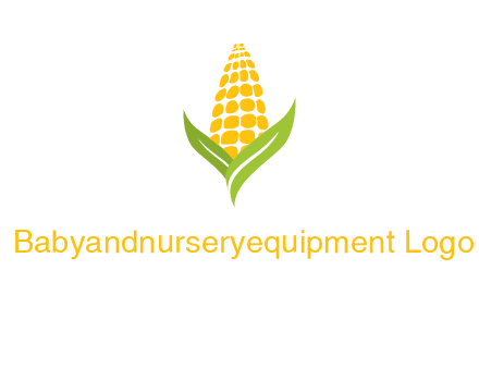 corn on the cob with leaves agriculture logo