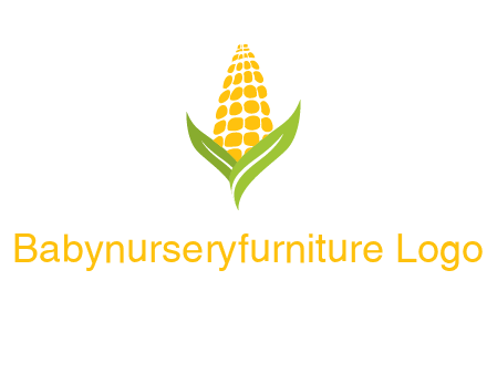 corn on the cob with leaves agriculture logo