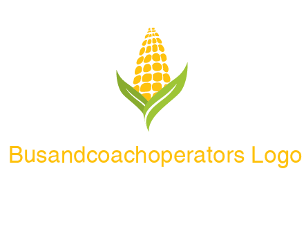 corn on the cob with leaves agriculture logo