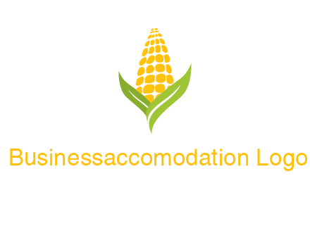corn on the cob with leaves agriculture logo