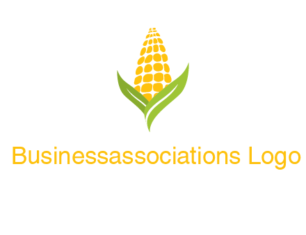 corn on the cob with leaves agriculture logo