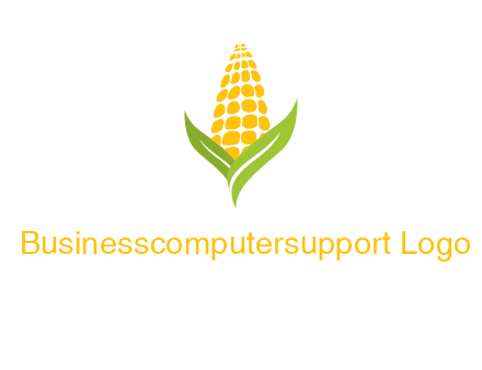 corn on the cob with leaves agriculture logo