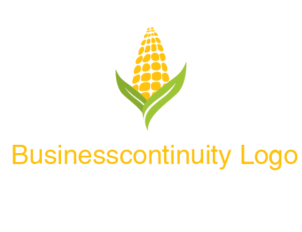 corn on the cob with leaves agriculture logo