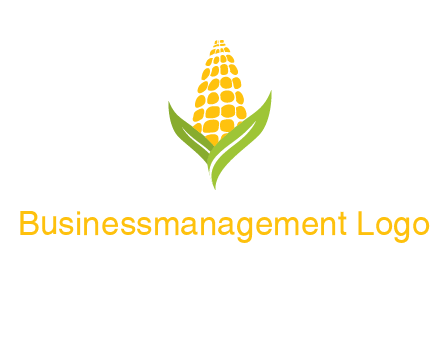 corn on the cob with leaves agriculture logo