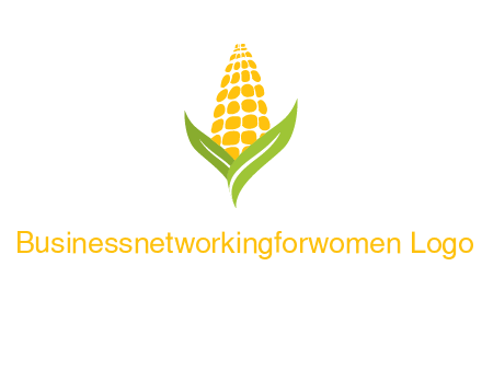 corn on the cob with leaves agriculture logo