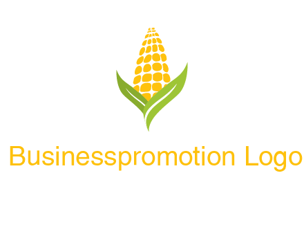 corn on the cob with leaves agriculture logo