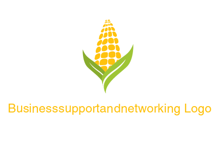 corn on the cob with leaves agriculture logo