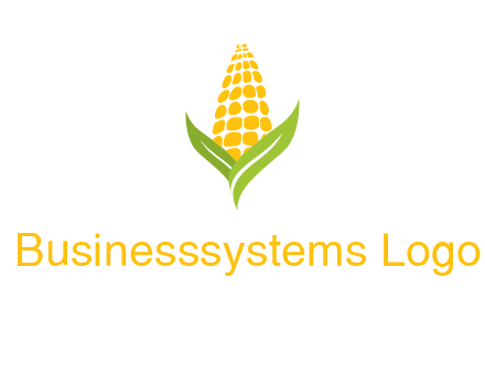 corn on the cob with leaves agriculture logo