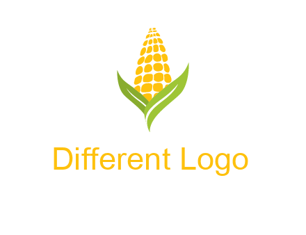 corn on the cob with leaves agriculture logo