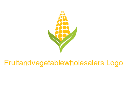 corn on the cob with leaves agriculture logo